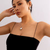 Jewelry Alloy Metal Geometric Teardrop Pendant Snake Bone Chain Electroplated Punk Necklace For Women