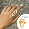 Jewelry Alloy Metal Ring With Geometric And Flower Pattern Electroplated For Women