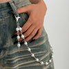 Jewelry Alloy Minimalist Style Diamondstudded Cross Pendant Multilayer Unisex Waist Chain With Multiple Circles And Lobster Clasp