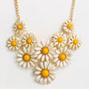 Jewelry Alloy Mixed Gem Inlay Dripping Oil Flowers Style Women's Necklace