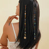 Jewelry Alloy Multistar Moon Tassel Conch Butterfly Long Gravel Hair Chain Electroplated For Women