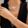 Jewelry Alloy Ochain Geometric Electroplating Bracelet And Necklace Set