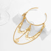 Jewelry Alloy Open Metal Chain Bracelet Geometric Retro Portraits Sequins U Shaped Tassel Electroplated For Women