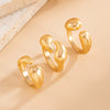 Jewelry Alloy Oval Arc Bracelet Set And Water Drop Hug Open Ring Electroplating Niche Geometric Style For Women