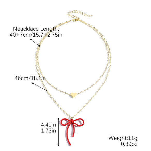 Jewelry Alloy Pearl Chain Heart Bow Geometric Sweet Style Electroplating Valentine's Day Women's Bracelet Necklace