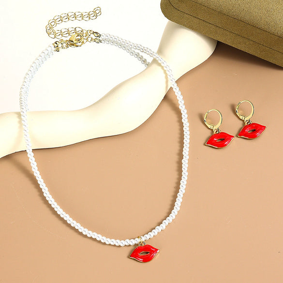Jewelry Alloy Pearl Chain Heart Bow Geometric Sweet Style Electroplating Valentine's Day Women's Bracelet Necklace