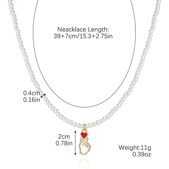 Jewelry Alloy Pearl Chain Heart Bow Geometric Sweet Style Electroplating Valentine's Day Women's Bracelet Necklace