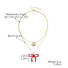 Jewelry Alloy Pearl Chain Heart Bow Geometric Sweet Style Electroplating Valentine's Day Women's Bracelet Necklace