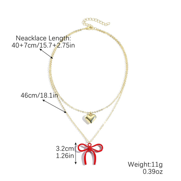 Jewelry Alloy Pearl Chain Heart Bow Geometric Sweet Style Electroplating Valentine's Day Women's Bracelet Necklace