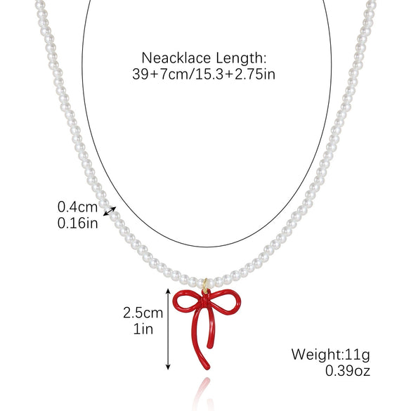 Jewelry Alloy Pearl Chain Heart Bow Geometric Sweet Style Electroplating Valentine's Day Women's Bracelet Necklace