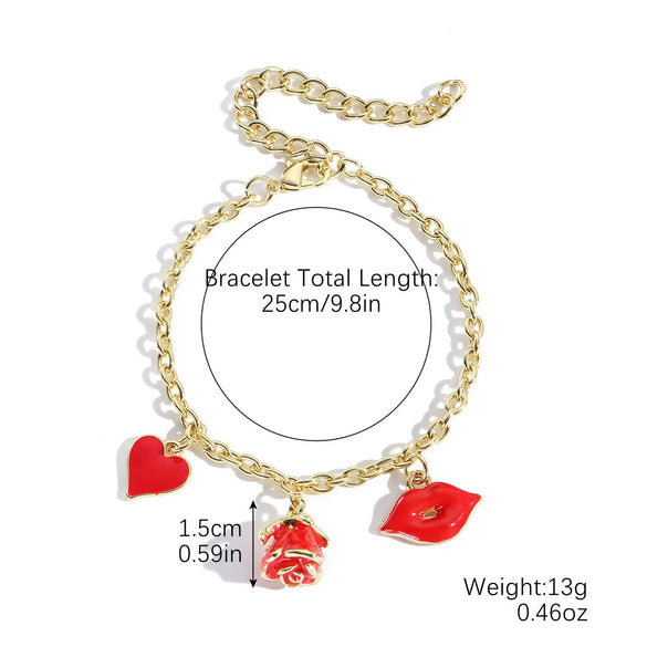 Jewelry Alloy Pearl Chain Heart Bow Geometric Sweet Style Electroplating Valentine's Day Women's Bracelet Necklace