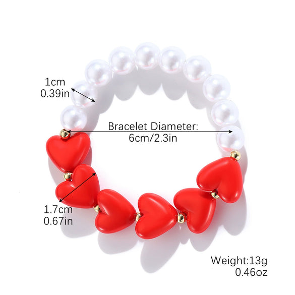 Jewelry Alloy Pearl Chain Heart Bow Geometric Sweet Style Electroplating Valentine's Day Women's Bracelet Necklace