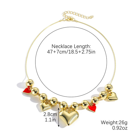 Jewelry Alloy Pearl Chain Heart Bow Geometric Sweet Style Electroplating Valentine's Day Women's Bracelet Necklace
