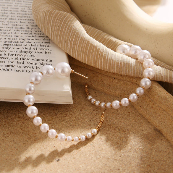 Jewelry Alloy Pearl Geometric Irregular Electroplated Earrings