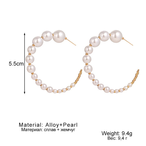 Jewelry Alloy Pearl Geometric Irregular Electroplated Earrings