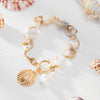 Jewelry Alloy Pearl Shell Geometric Handmade Irregular Ocean Style Women's Necklace Bracelet