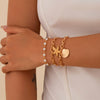 Jewelry Alloy Pendant Bracelet With Imitation Pearl Aluminum Chain Geometric Style Starfish Shell Electroplating For Women