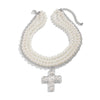 Jewelry Alloy Pendant Clavicle Chain With Geometric Pattern Imitation Pearl Beaded Electroplated For Women