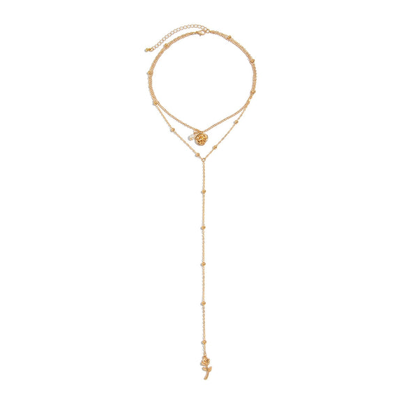 Jewelry Alloy Pendant Clavicle Chain With Imitation Pearl Geometric Pattern Electroplated Copperclad Iron Chain Highend Style