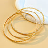 Jewelry Alloy Plain Circle Thin Ring Beating Pattern Electroplating Geometric Bracelet Suit