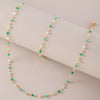 Jewelry Alloy Resin Drop Shape Beaded Necklace Electroplating