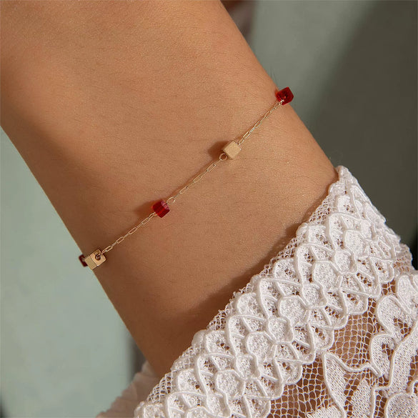 Jewelry Alloy Resin Drop Shape Beaded Necklace Electroplating