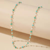 Jewelry Alloy Resin Drop Shape Beaded Necklace Electroplating