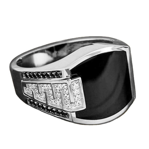 Jewelry Alloy Ring With Masonic Totem And Flower Pattern Electroplated For Women