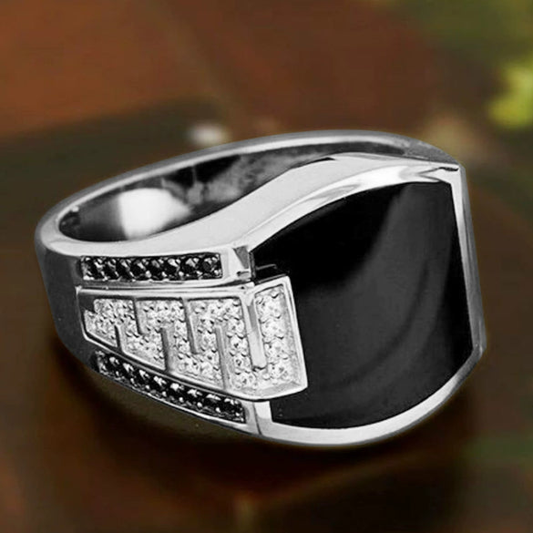 Jewelry Alloy Ring With Masonic Totem And Flower Pattern Electroplated For Women