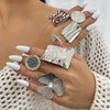 Jewelry Alloy Rings Geometric Pattern Electroplating Women's