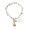 Jewelry Alloy Shell Imitation Pearl Plastic Flower Geometric Pendant Clavicle Chain Electroplated Vacation Minimalist Style