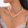 Jewelry Alloy Shell Starfish Pendant Clavicle Chain Copperclad Iron Electroplating Geometric Style