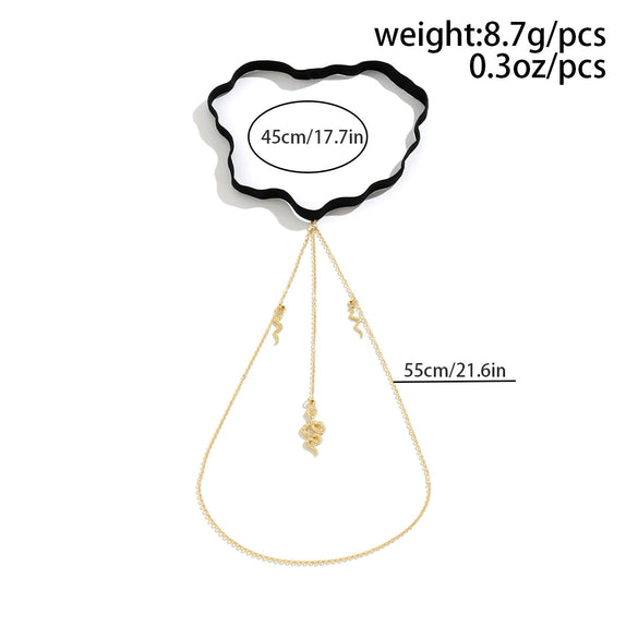 Jewelry Alloy Snake Pendant Tassel Thigh Chain Body Chain Animal Zodiac Pattern