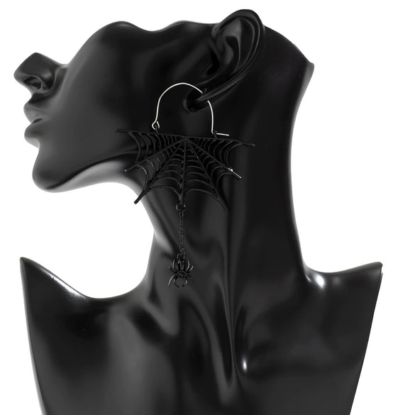 Jewelry Alloy Spider Animal Zodiac Hollow Electroplated Tassel Earrings For Women Dark Style