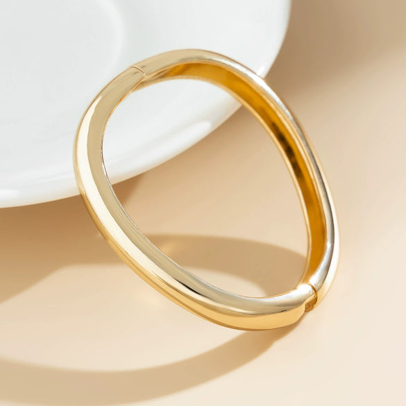 Jewelry Alloy Square Notch Irregular Exaggerated Design Electroplated Bracelet