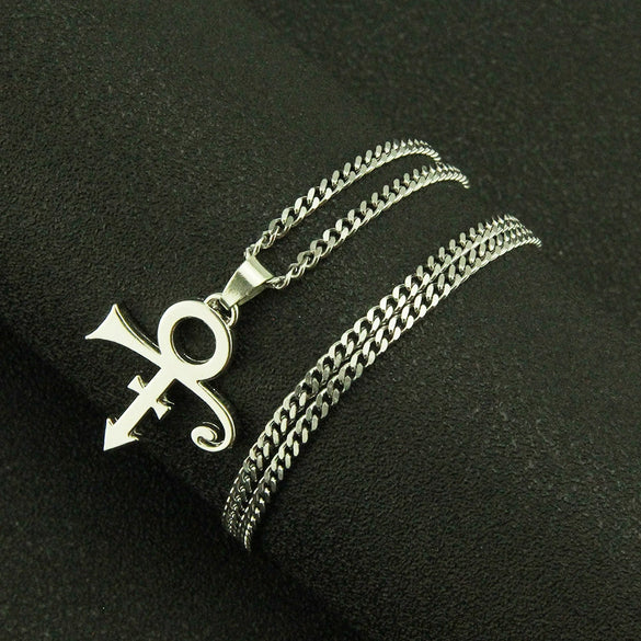 Jewelry Alloy Stainless Steel Geometric Cross Symbol Pendant Cuban Chain Electroplated Personality Necklace