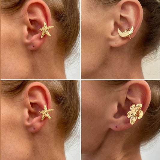 Jewelry Alloy Starfish Geometric Simple Electroplating Earring Suit For Women