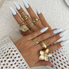 Jewelry Alloy Starfish Scallop Flower Open Ring Electroplating For Women