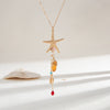 Jewelry Alloy Starfish Shell Pendant Necklace Set For Women Highend Animal Style Electroplated