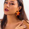 Jewelry Alloy Starfish Three Dimensional Exaggerated Earrings With Electroplating Treatment