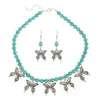 Jewelry Alloy Stone Love Drops Bell Pattern Electroplating Earrings Necklace