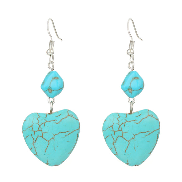 Jewelry Alloy Stone Love Drops Bell Pattern Electroplating Earrings Necklace
