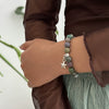 Jewelry Alloy Sweet Asymmetrical Gravel Beaded Bracelet With Star Metal Pendant And Electroplating