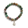 Jewelry Alloy Sweet Asymmetrical Gravel Beaded Bracelet With Star Metal Pendant And Electroplating