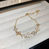 Jewelry Alloy Sweet Sakura Leaves Shaped Bracelet Microinlaid Zircon Set With Diamonds Fashion Style