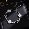 Jewelry Alloy Sweet Sakura Leaves Shaped Bracelet Microinlaid Zircon Set With Diamonds Fashion Style