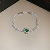 Jewelry Alloy Sweet Sakura Leaves Shaped Bracelet Microinlaid Zircon Set With Diamonds Fashion Style