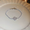 Jewelry Alloy Sweet Sakura Leaves Shaped Bracelet Microinlaid Zircon Set With Diamonds Fashion Style