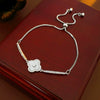 Jewelry Alloy Sweet Sakura Leaves Shaped Bracelet Microinlaid Zircon Set With Diamonds Fashion Style