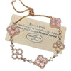 Jewelry Alloy Sweet Sakura Leaves Shaped Bracelet Microinlaid Zircon Set With Diamonds Fashion Style